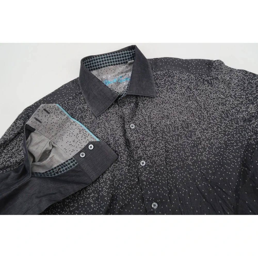 Robert Graham Button Down Mens 3XL Gray Gradient Geometric Classic Fit Shirt
